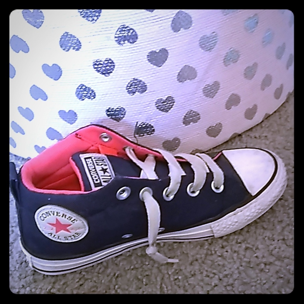 Pink and blue Converse